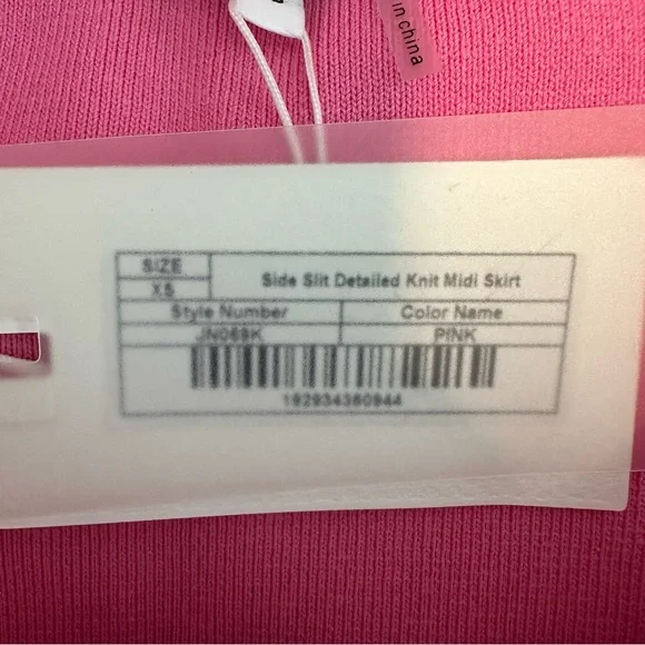 Anthropologie Endless Rose Side Slit Detailed Knit Midi Skirt in Pink Size XS - Picture 10 of 14